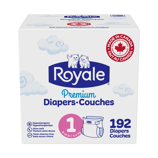 Royale Premium Baby Diapers, Sizes 1 - 2 H0