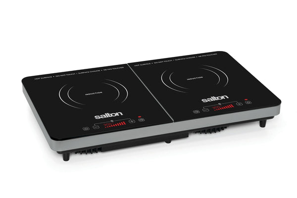 Salton Double Induction Cooktop, LED Display & Touch control with 10 Power Settings F9