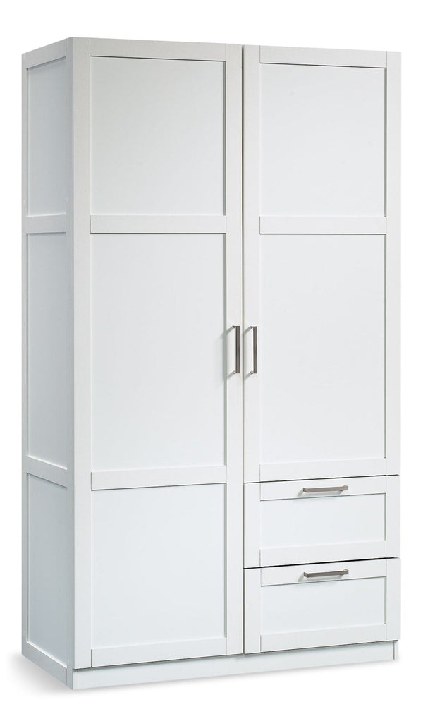 Sauder 2 Door 2 Drawer Wardrobe, White U6