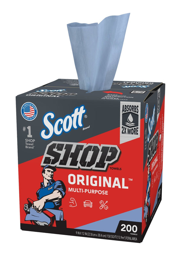 Scott Multi-Purpose Shop Paper Towels, 9 x 12-in, Blue, 200-pk K9