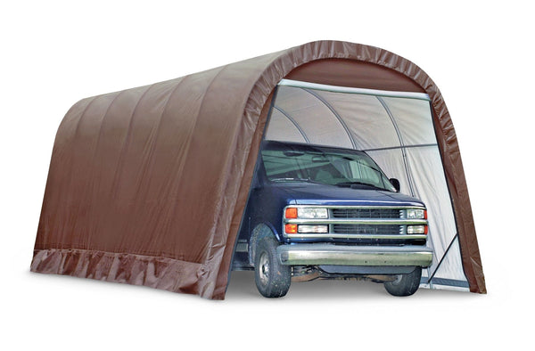 ShelterLogic Heavy Duty Waterproof Round Style Auto Shelter with UV Protection, 12x24x10-ft S2