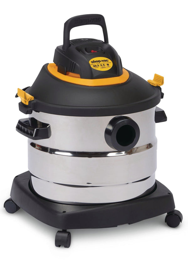 Shop-Vac 2031848 2.5 Peak HP Stainless Steel Wet/Dry Shop Vacuum with Hose and Accessories, 30-L L4
