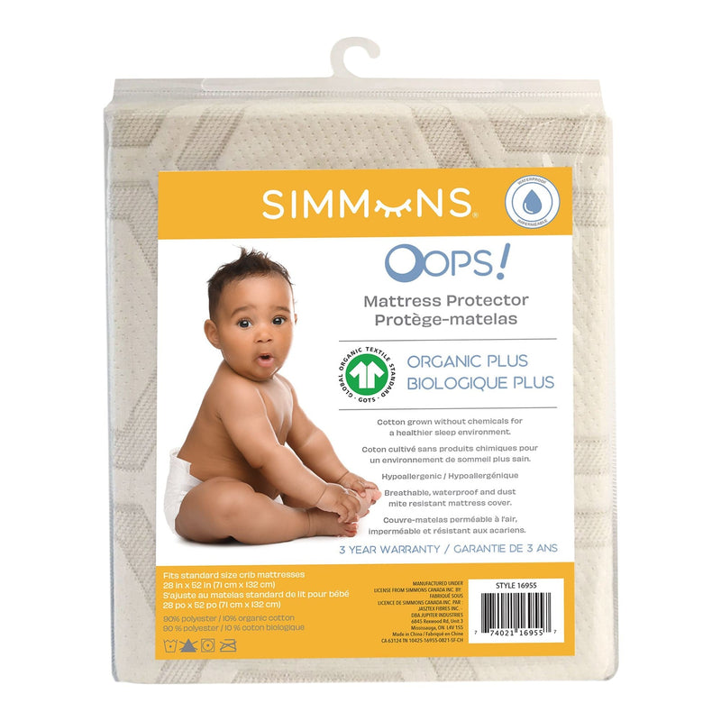 Simmons Organic Crib Mattress Waterproof Protector R6