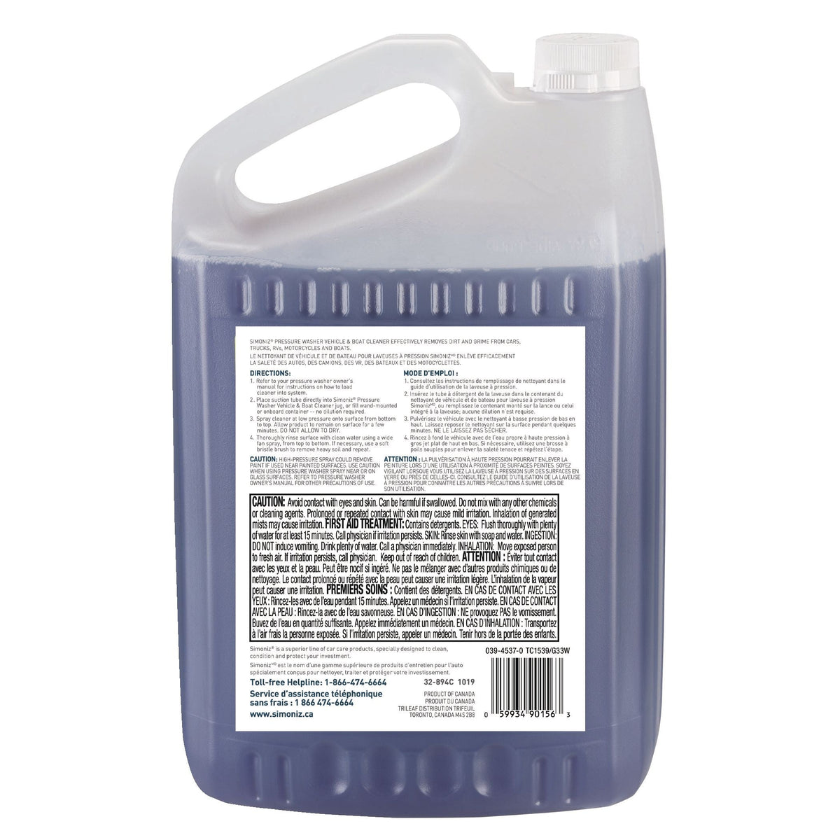 Simoniz Non-Toxic Vehicles & Boats Ready-to-Use Pressure Washer Detergent, 3.78L