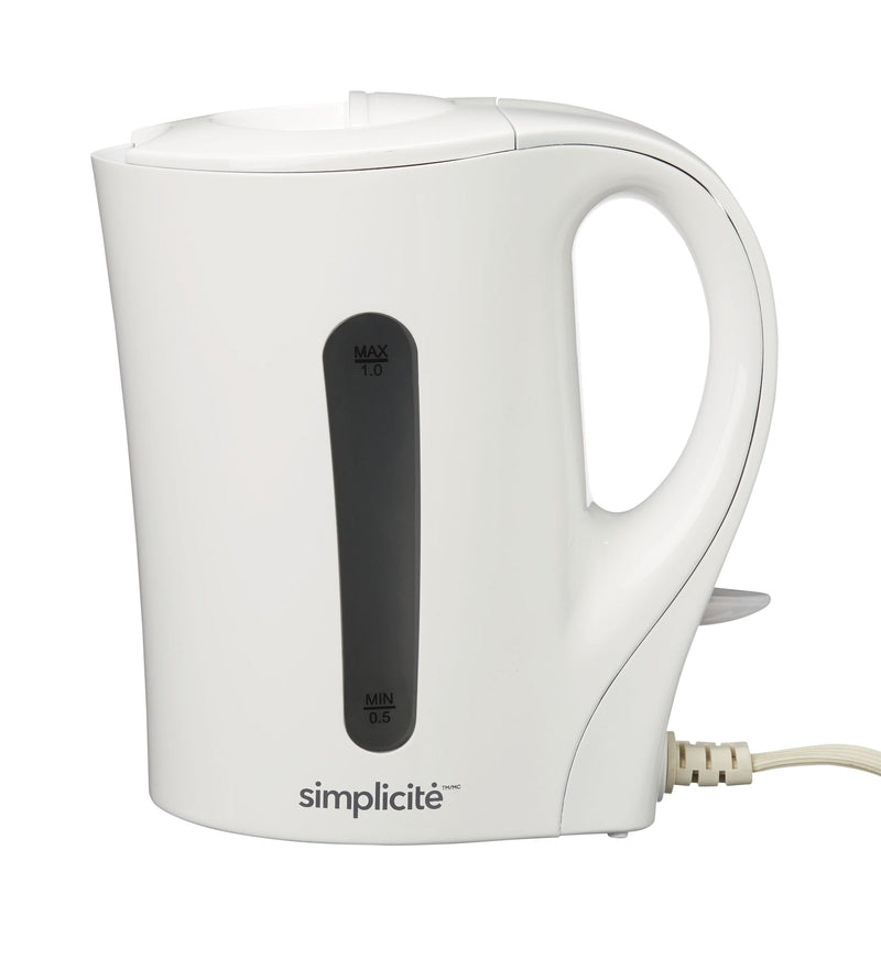 Simplicité Corded Electric Kettle with Auto Shut Off, White, 1-L D4