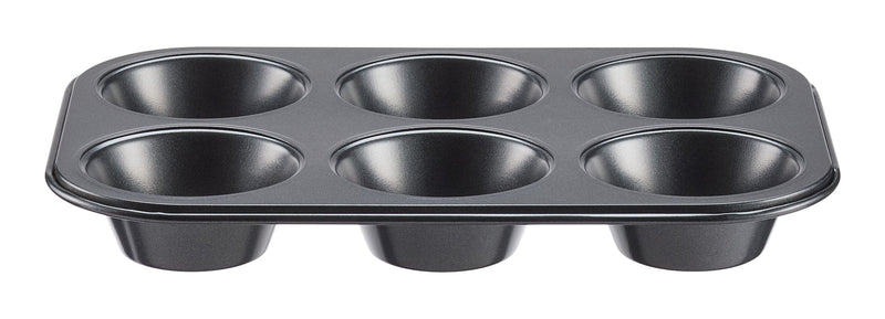 Simplicite Dark Grey Non-Stick Carbon Steel Muffin Pan, 6-Cup S5