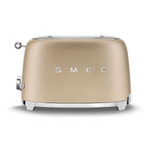 Smeg 50's Retro Style Wide Slot Pop Up Electric Toaster with 6 Settings, 2-Slice, Champagne