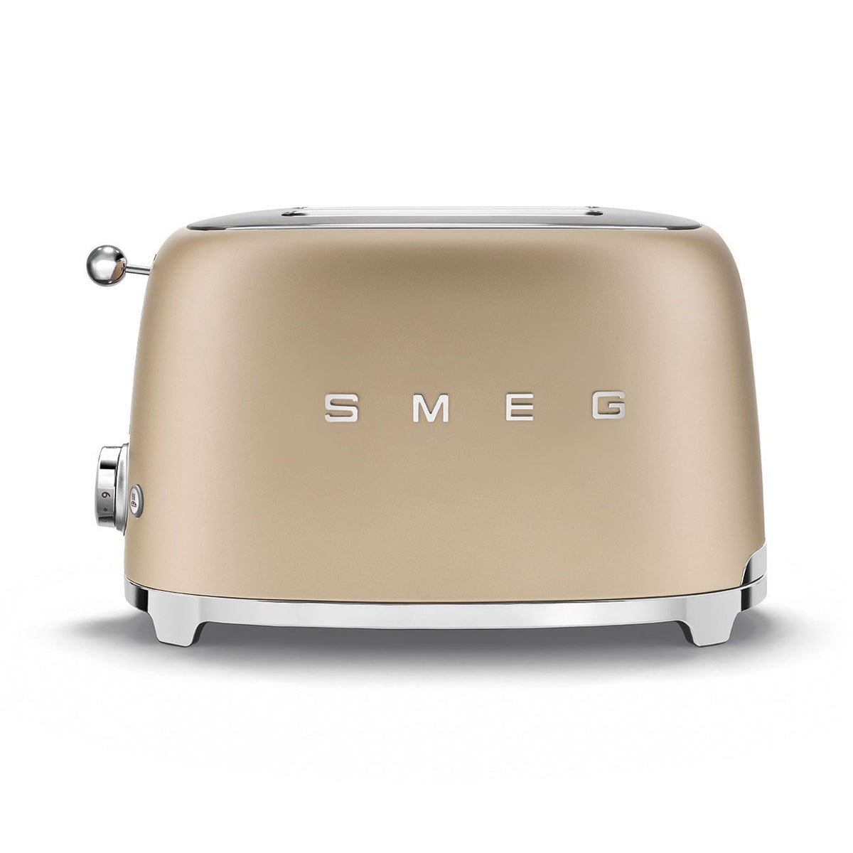 Smeg 50's Retro Style Wide Slot Pop Up Electric Toaster with 6 Settings, 2-Slice, Champagne