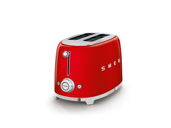 Smeg 50's Retro Style Wide Slot Pop Up Electric Toaster with 6 Settings, 2-Slice, Red T4