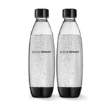 SodaStream Slim Carbonating Bottle, Dishwasher Safe, BPA-Free, Black, 1-L, 2-pk