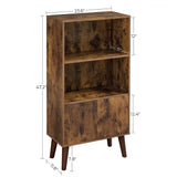 Songmics Home 3-Tier Rustic Brown Retro Cabinet with Steel Frame