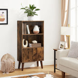 Songmics Home 3-Tier Rustic Brown Retro Cabinet with Steel Frame