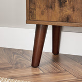 Songmics Home 3-Tier Rustic Brown Retro Cabinet with Steel Frame