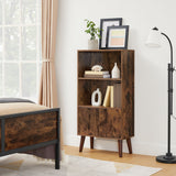 Songmics Home 3-Tier Rustic Brown Retro Cabinet with Steel Frame