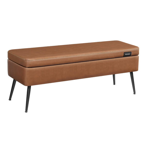 Songmics Home Caramel Brown Storage Bench with Steel Legs I4