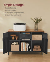 Songmics Home Rustic Brown/Black Metal Buffet Cabinet