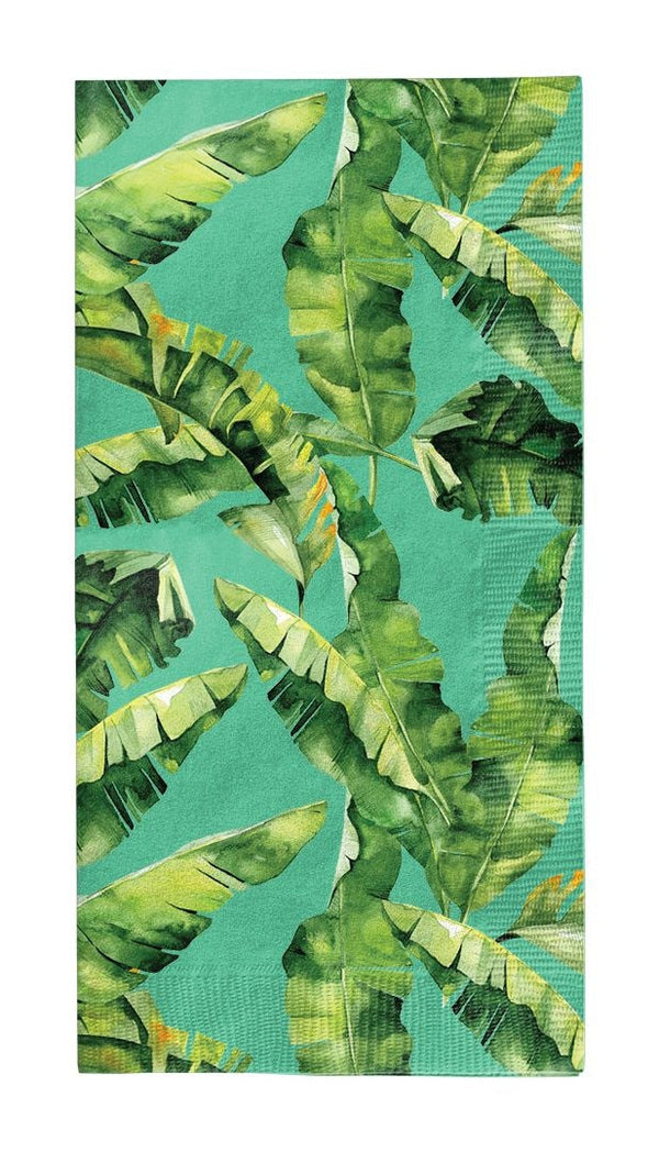 Sophistiplate Palm Spring Rectangle Paper Disposable Guest Towel Napkins, Green, 8-in, 20-pk, 3-ply, for Summer Party L7