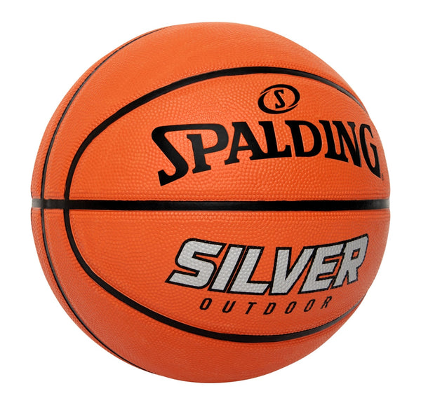 Spalding Silver Outdoor Rubber Basketball, Official Size 7 (29.5-in), Orange Q3