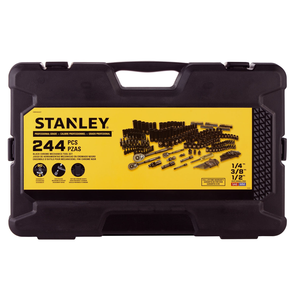 Stanley 244 Piece Black Chrome Socket Set