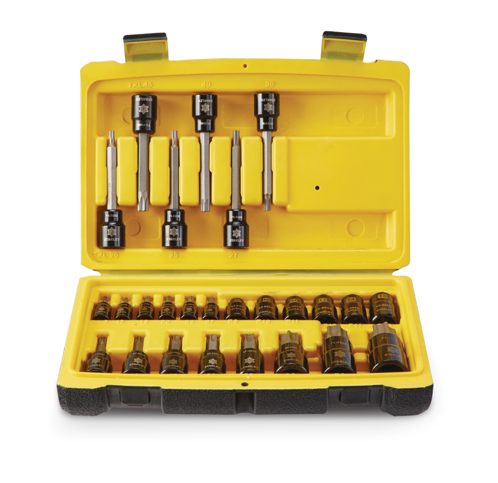 Stanley Professional Grade Black Chrome Torx Bit Socket Set, 26-pc, SAE/Metric