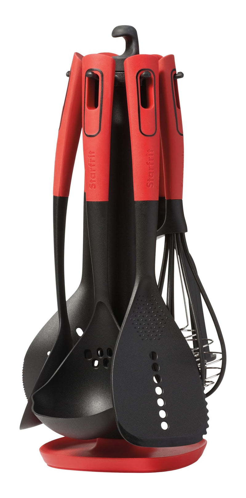 Starfrit Mixed Kitchen Utensil Set with Nylon Heads and Swivel Holder, 6-pc Q4