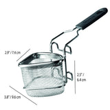Starfrit Stainless Steel 2-Way Draining Fondue Cooking Basket with Heat-Resistant Handle, 3.7-in