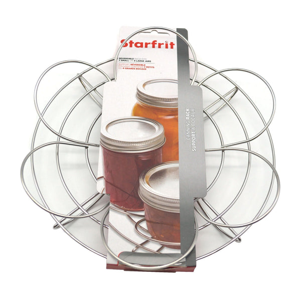 Starfrit Stainless Steel Reversible Canning Rack, Holds 7 x 500 mL or 4 x 1-L Glass Mason Jars C9