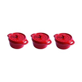 Staub 3 piece Cocotte Set Cherry
