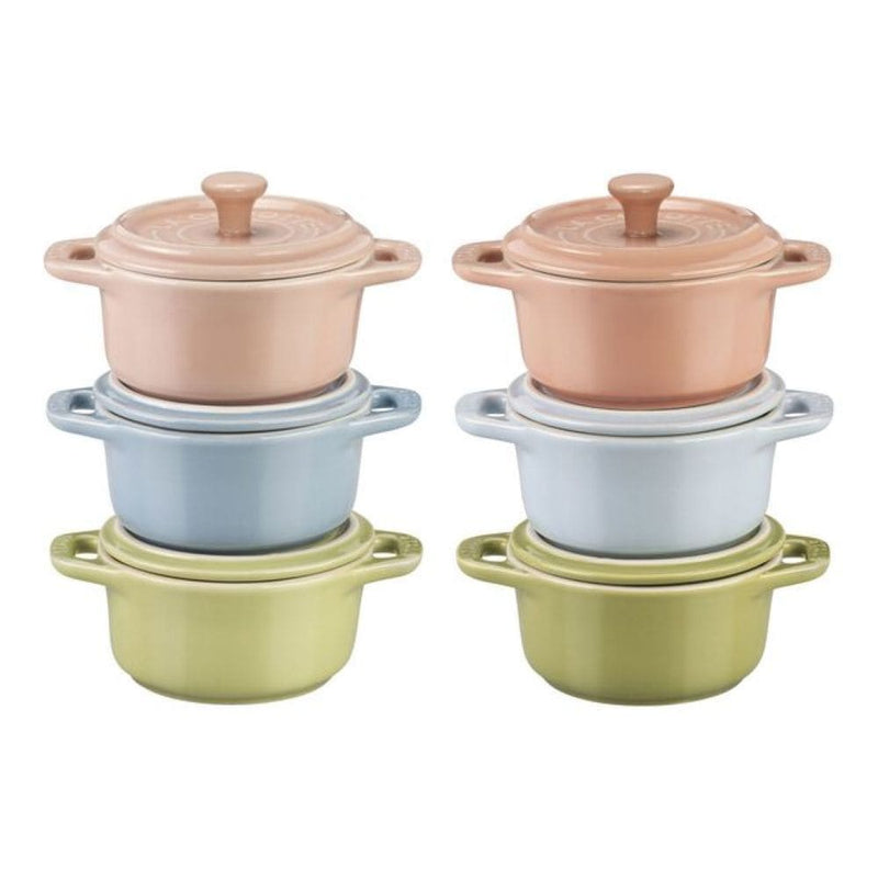 Staub Non-Stick Ceramic Mini Macaron Cocotte Set, 6-pc Y3