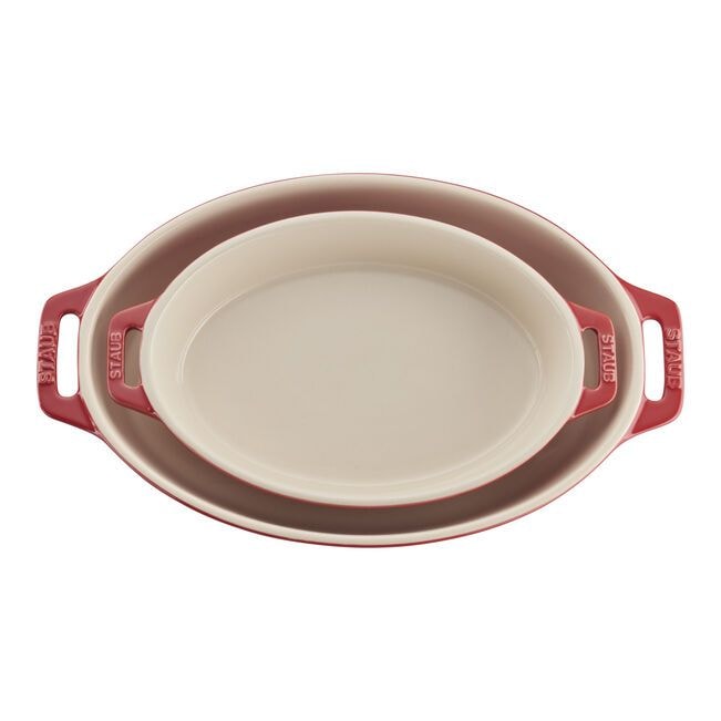 Staub Oval 2 piece Baking Set Cherry S6
