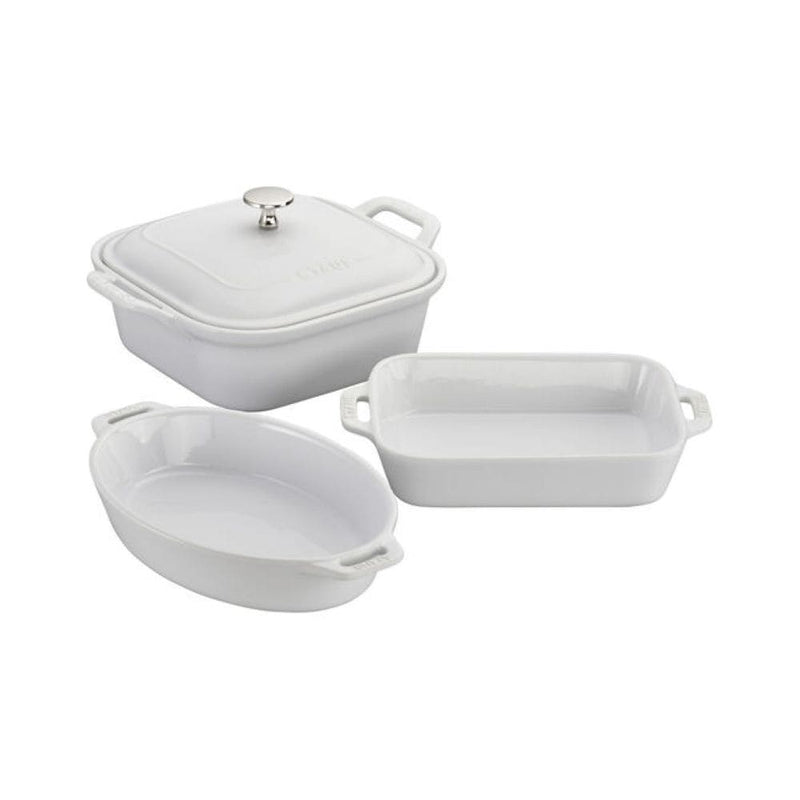 Staub White Non-Stick Ceramic Mixed Baking Set, 4-pc J7