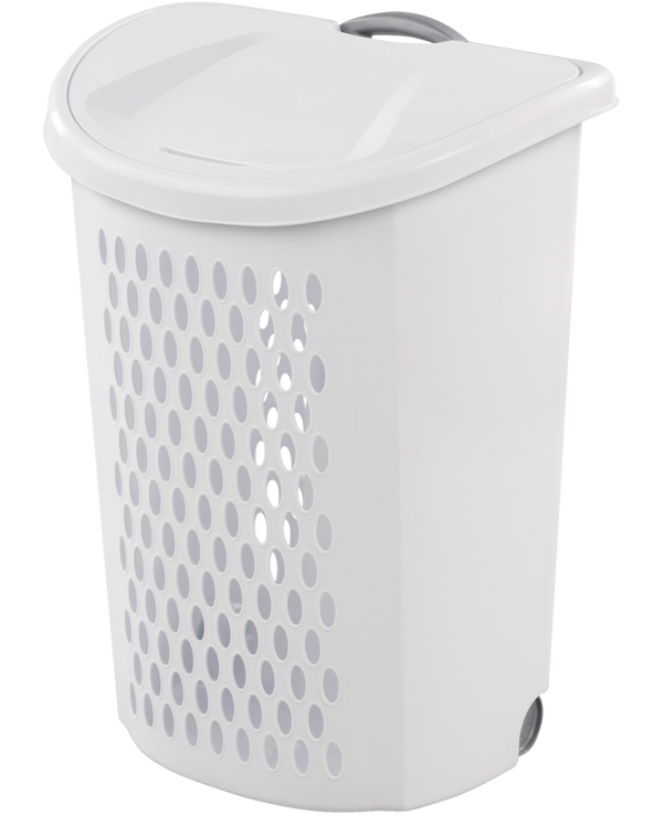 Sterilite Bushel Ultra Laundry Hamper with Wheels, 20.1 L x 15.4 W x 26.75-in H F6