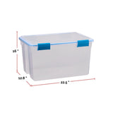 Sterilite Clear Storage Box with Gasketed Lid, 51-L
