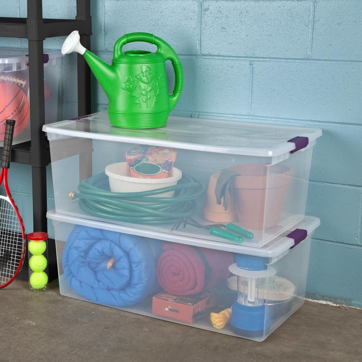 Sterilite ClearView Storage Box with Latched Lid, 104-L