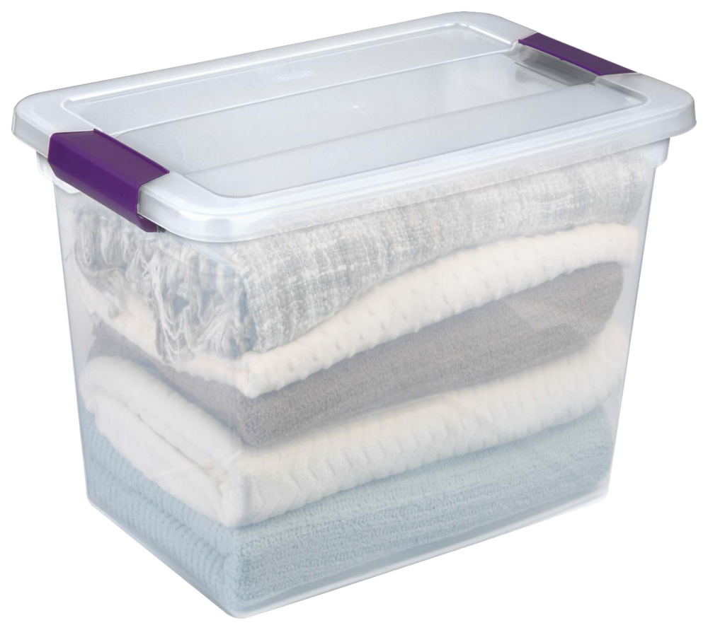 Sterilite ClearView Storage Box with Latched Lid, 26-L