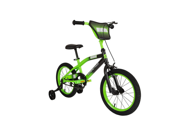 Supercycle Misfit Kids' Bike with Training Wheels, 16-in, Green O4