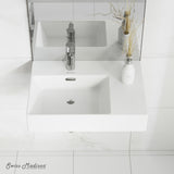 Swiss Madison St. Tropez Ceramic Wall Hung Sink with Left Side Faucet Mount, 24-in x 18-in