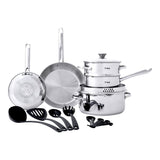 T-Fal Cook and Strain Stainless Steel Cookware Set, 15-pc