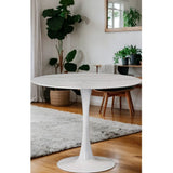 Take Me Home Leo Faux Marble Dining Table Tulip Base