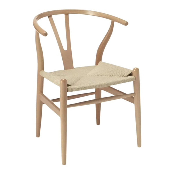 Take Me Home Wishbone Wood Dining Chair with Woven Seat, Natural K6