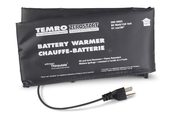 Temro Zerostart 2800063 Battery Warmer/Blanket, 80W, 36-in X3