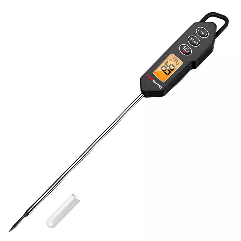 ThermoPro Digital Instant-Read Food & Meat Thermometer with Built-in Magnet & Hook, Black S9