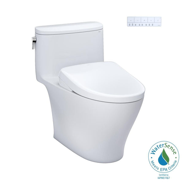 TOTO WASHLET+ Nexus One-Piece Elongated 1.28 GPF Toilet with S7 Contemporary Bidet Seat, Cotton White O6