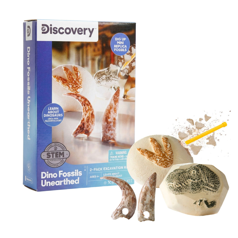 Toy Excavation Kit Mini Unearthed Dino Fossils 2pc L3