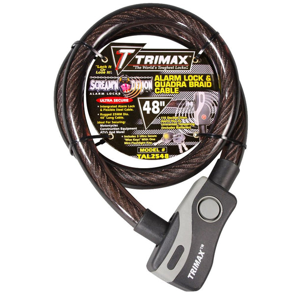 Trimax 48-in Alarmed Lock Chain with Quadra Braid Cable R3