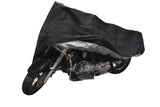 Tripel Premium Polyester Motorcycle Cover, Black, Large