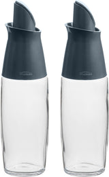 Trudeau Glass Automatic Oil Bottle Dispenser Set, 2-pc, Clear