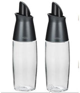 Trudeau Glass Automatic Oil Bottle Dispenser Set, 2-pc, Clear