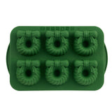 Trudeau Green Steel/Silicone Wreath Cake Pan, 6-pk