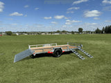 True North 83-in x 14-ft Utility Trailer with Gate & Side ATV Ramps, Galvanized